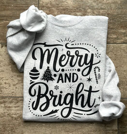 Gildan *Pre-Order* Gray Merry & Bright Crew (S-3XL)