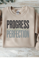 Gildan Progress Over Perfection Sand Crew (S-3XL) *Pre-Order Closes on 1/8/26*