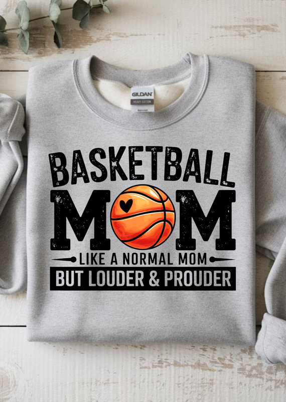 Gildan Basketball Mom Gray Crew (S-3XL)