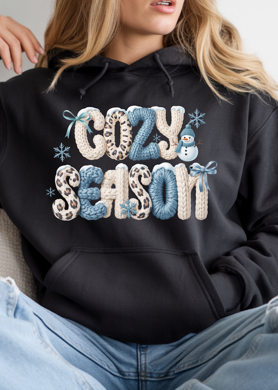 Gildan *SALE* Cozy Season Faux Yarn Black Crew (S-3XL)