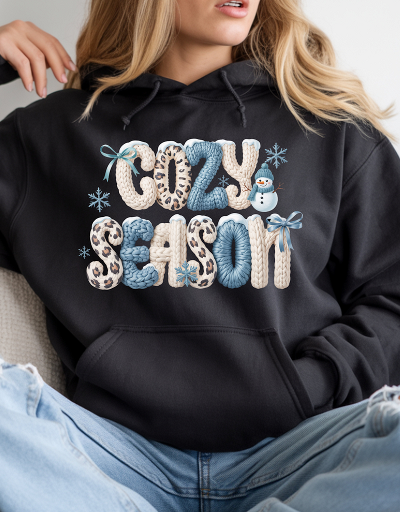 Gildan *SALE* Cozy Season Faux Yarn Black Crew (S-3XL)
