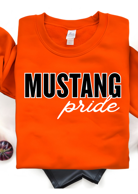 *IN STOCK* Orange Mustang Pride Crew Sweatshirt (S-3XL)