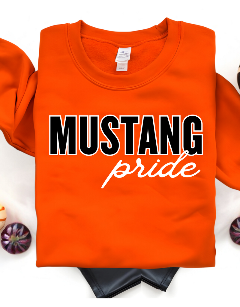 *IN STOCK* Orange Mustang Pride Crew Sweatshirt (S-3XL)