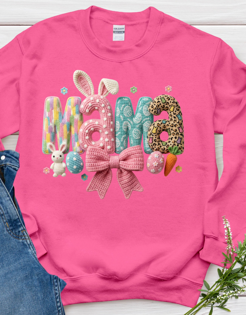 Gildan Easter Mama Hot Pink Crew (S-3XL)