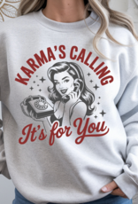 Gildan Karma is Calling Ash Crew Sweatshirt (S-3XL)