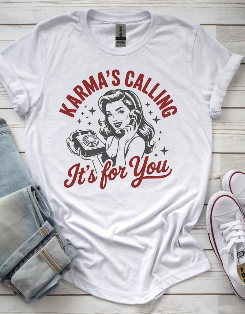 Gildan Karma is Calling White Tee (S-3XL)