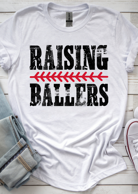 Gildan Raising Ballers White Tee (S-4XL)