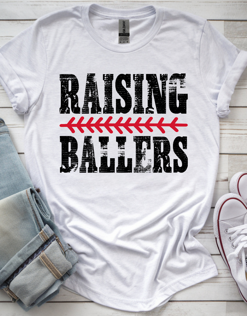 Gildan Raising Ballers White Tee (S-4XL)