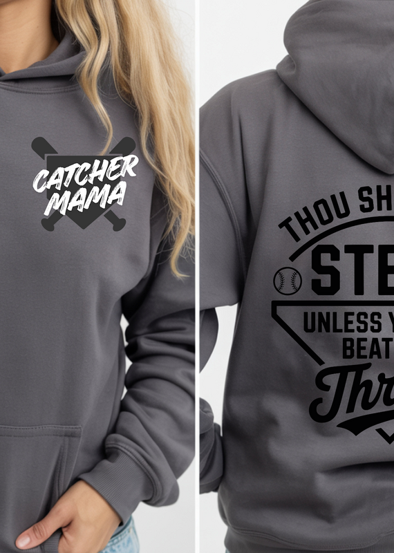 Gildan Catcher - Thou Shall Not Steal Dark Gray Hoodie (S-3XL) *CAN PERSONALIZE*