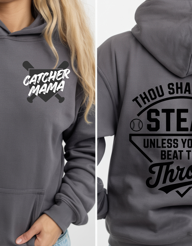 Gildan Catcher - Thou Shall Not Steal Dark Gray Hoodie (S-3XL) *CAN PERSONALIZE*