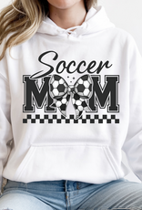 Gildan Bow Soccer Mom White Hoodie (S-3XL)