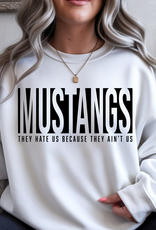 Gildan Mustangs - Hate Us White Crew (S-3XL)