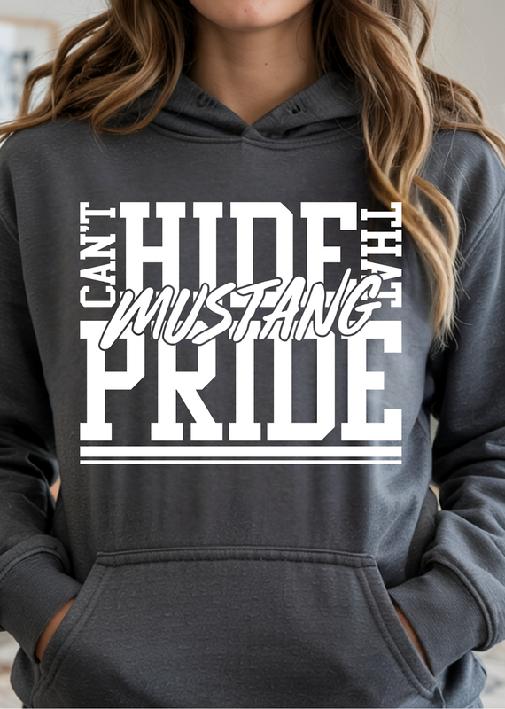 Gildan Hide Mustang Pride Charcoal Hoodie (S-3XL)