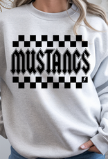 Gildan Checkered Mustangs Ash Gray Crew (S-3XL)