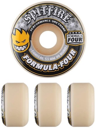 Spitfire Spitfire F4 99 Conical (Yellow Print) 56mm Wheels