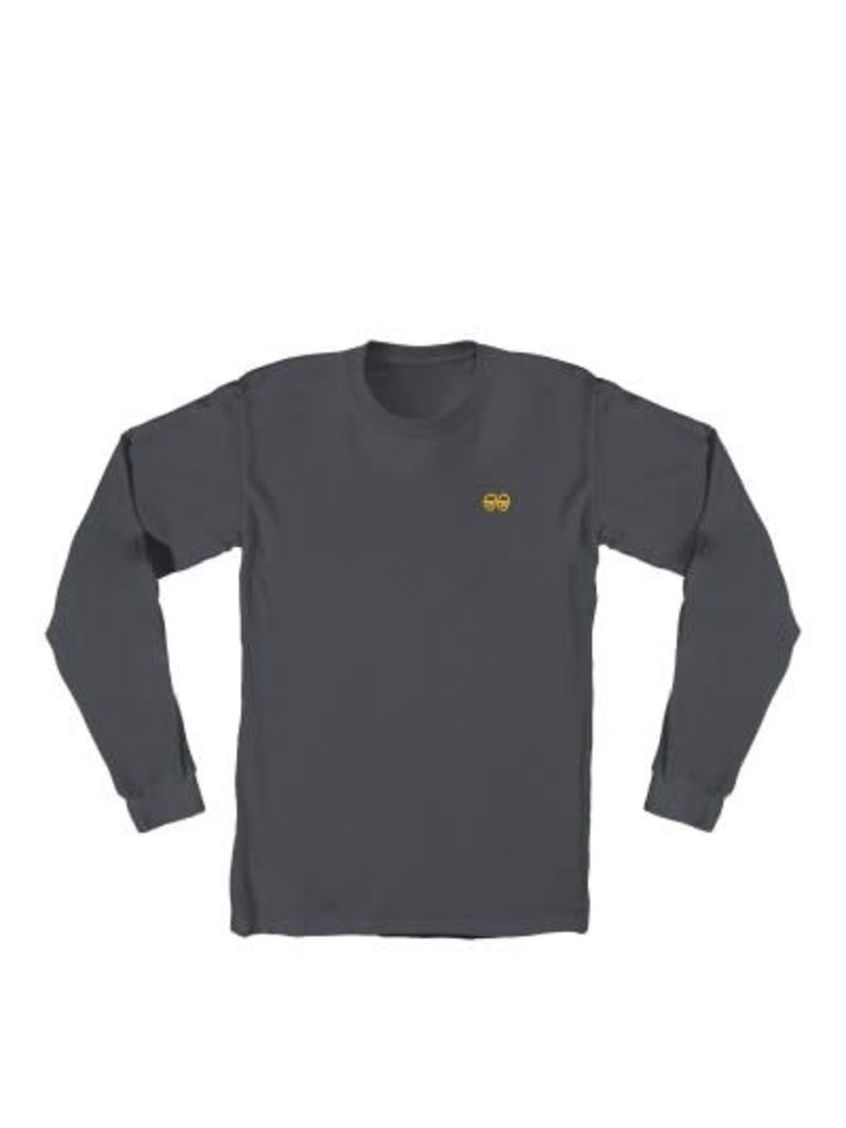 Krooked Krooked Eyes Embroidered Longsleeve Charcoal/Yellow