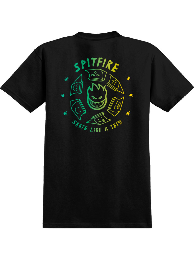 Spitfire Spitfire x SLAG Fade Tee Black/Green/Yellow