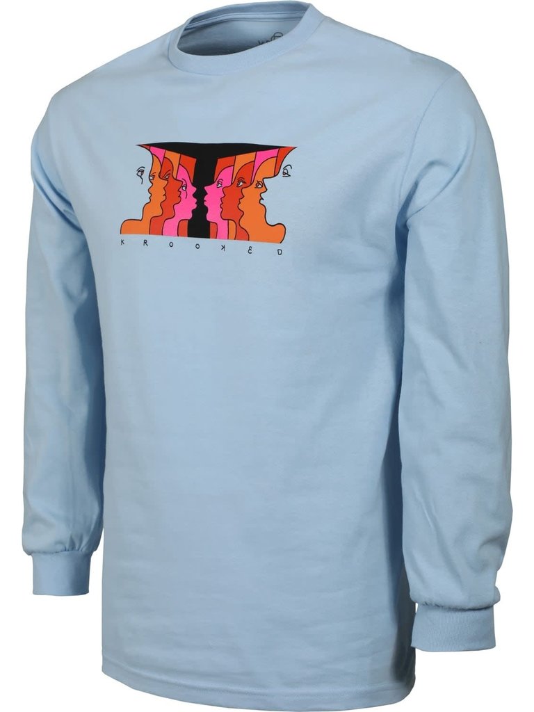 Krooked Krooked Face Off Long Sleeve Powder Blue