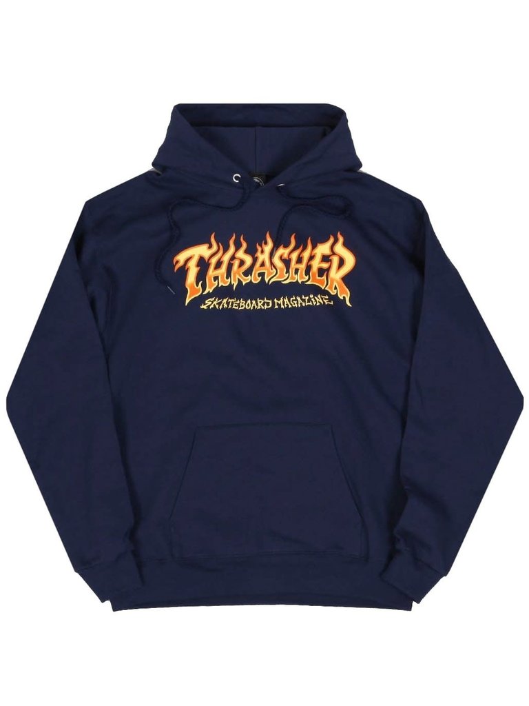 Thrasher Thrasher Fire Logo Hoodie Navy