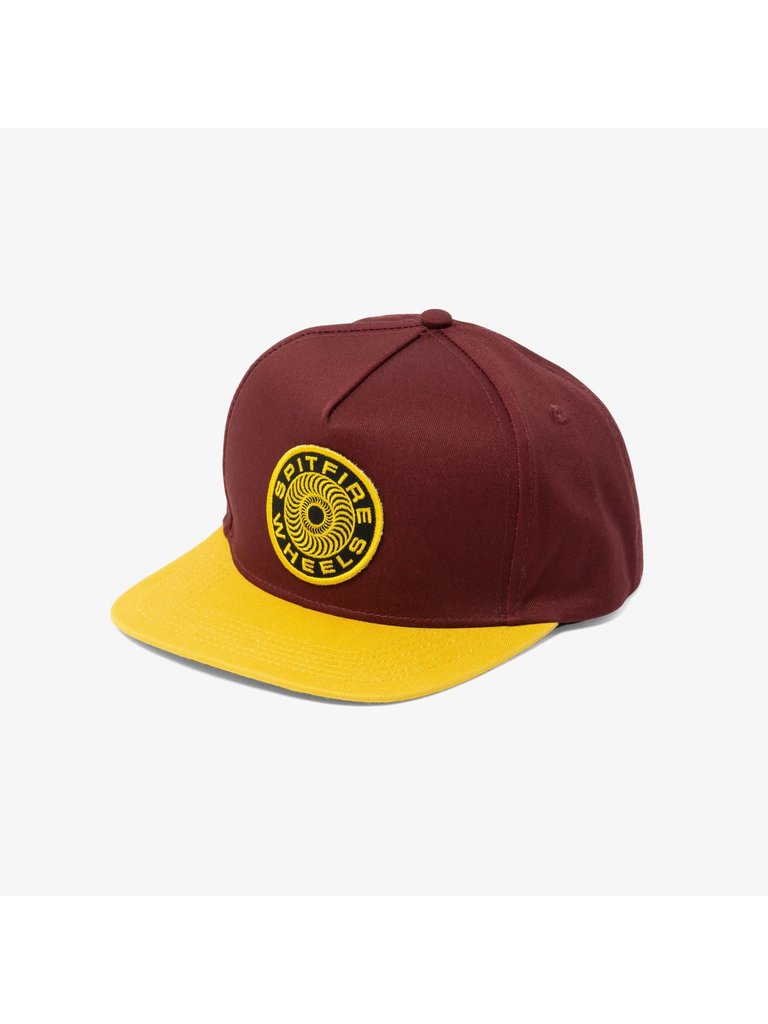 Spitfire Spitfire Classic 87’ Swirl Patch Adjustable Snap Hat Burgundy/Yellow/Black