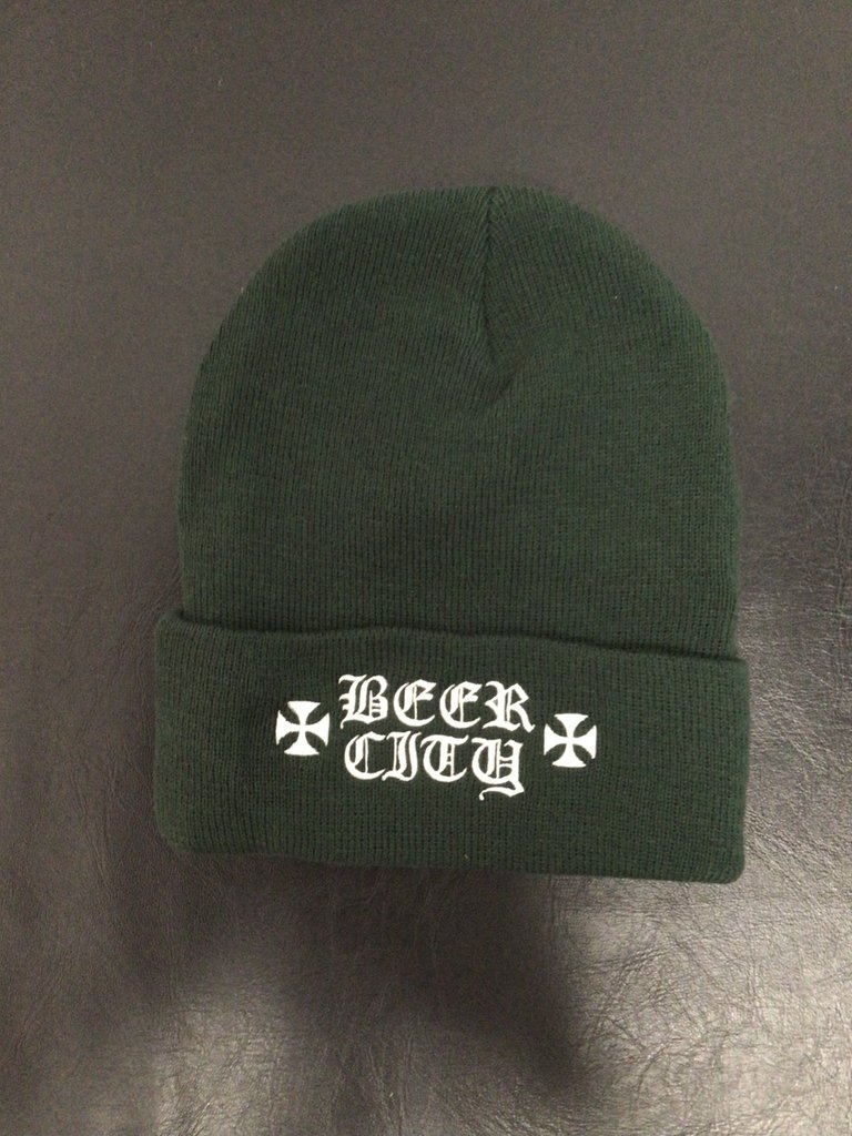 Beer City Beer City Iron Cross Cuff Beanie Dark Green