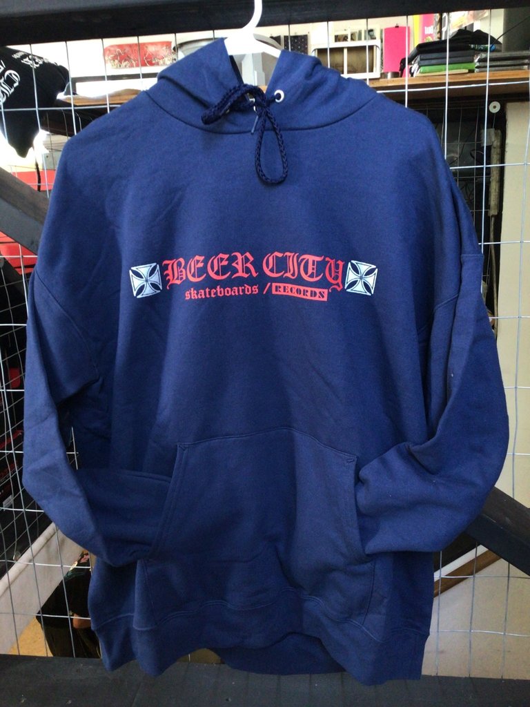 Beer City Beer City Classic Iron Cross Hoodie Navy