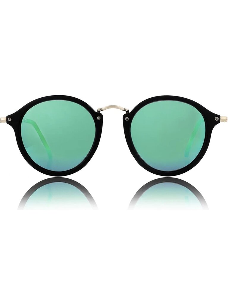 Glassy Glassy Sunglasses Klein Polarized- Black/Green Mirror