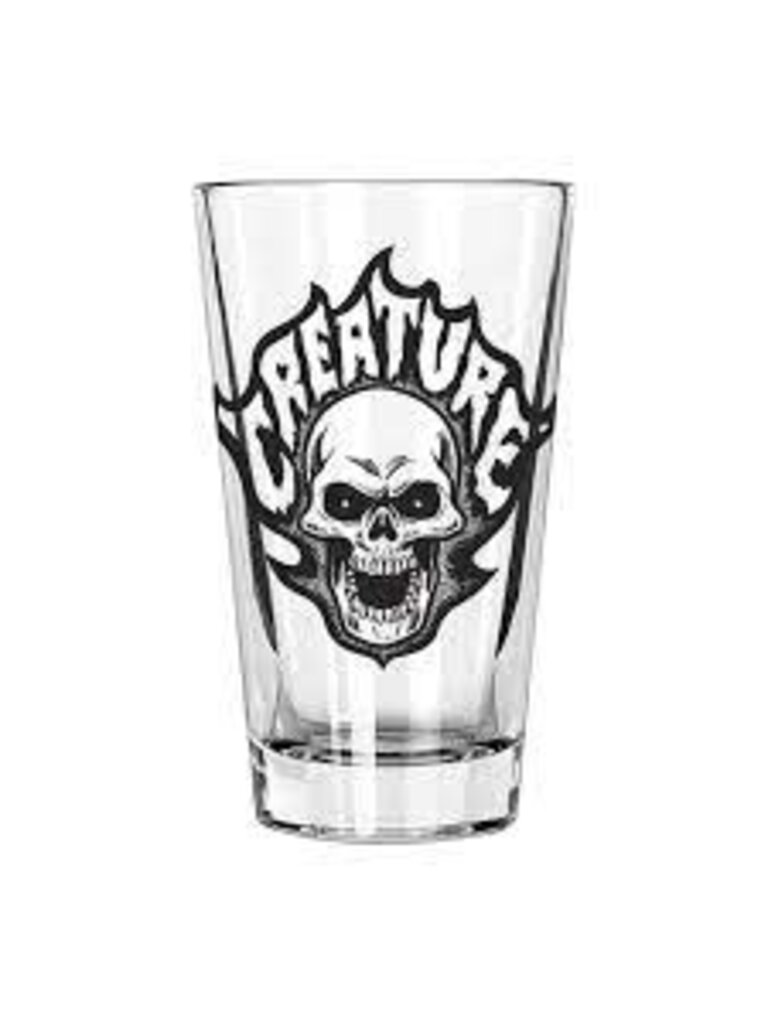 Independent Creature Bonehead Flame Pint Glass Clear