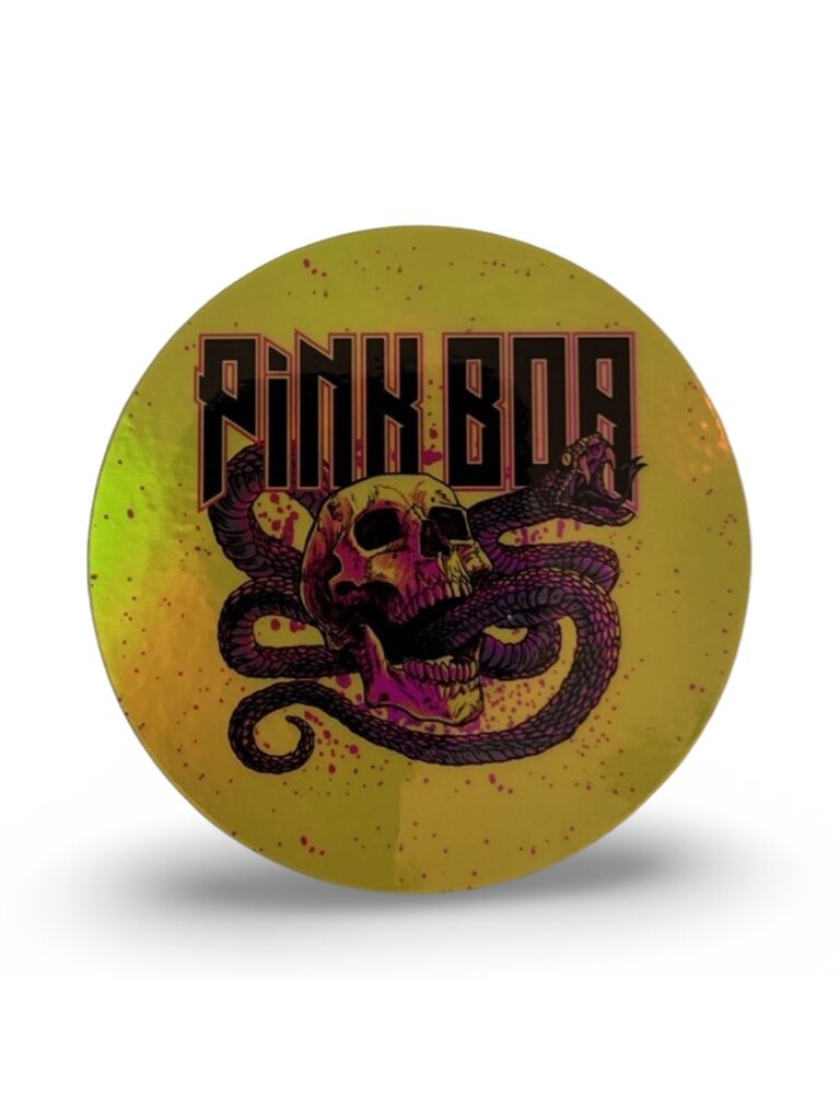 Pink Boa Pink Boa Snake Skull Sticker yellow holographic