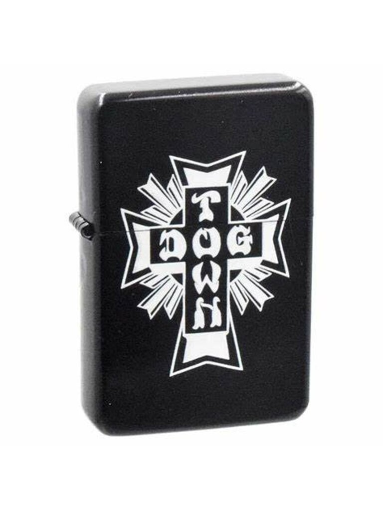 Dogtown Dogtown Cross Logo Flip Top Metal Lighter - Black/Grey