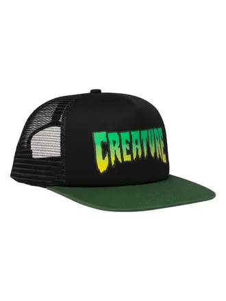 Creature Creature Logo Mesh Trucker High Profile Hat Black/Green