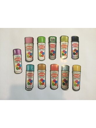 Meericle MFG Silver Nozzle Vintage Krylon Spray Paint Stickers 2.25” x 7.25”