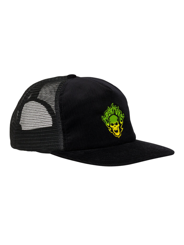 Creature Creature Bonehead Flame Mesh Trucker Hat Black