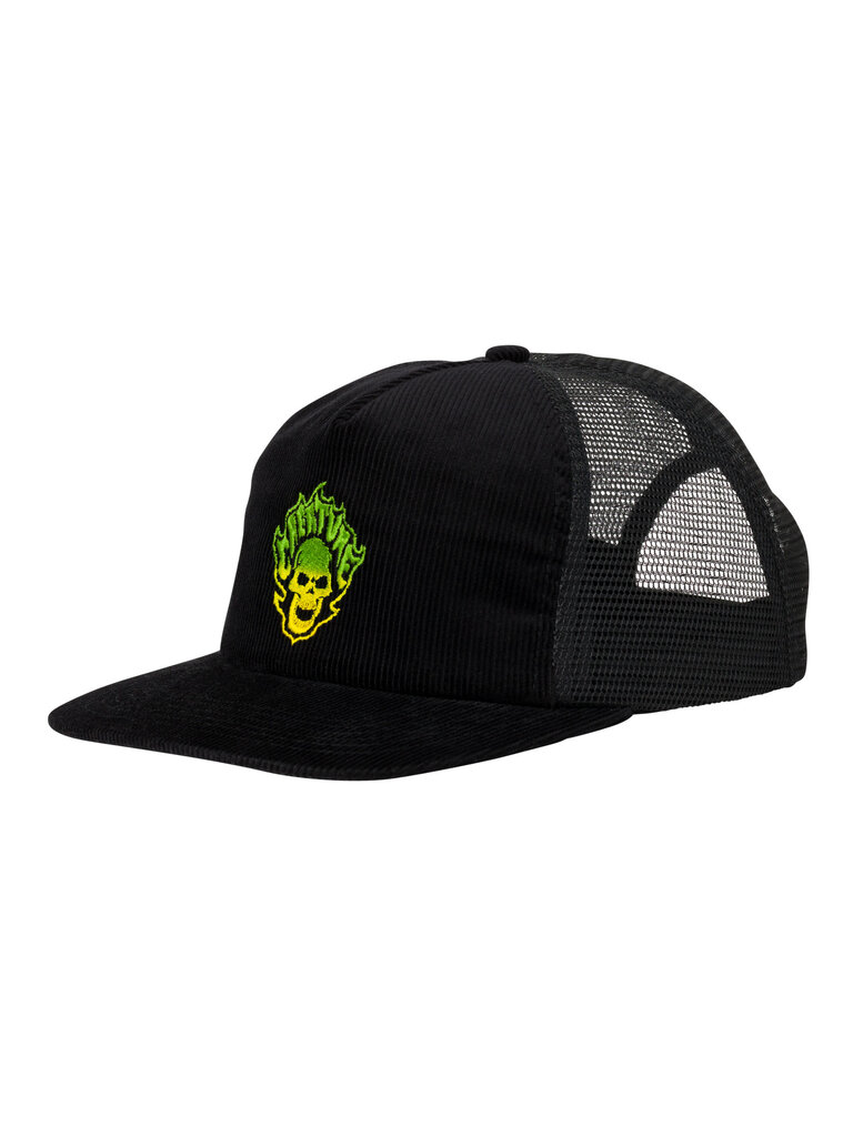 Creature Creature Bonehead Flame Mesh Trucker Hat Black