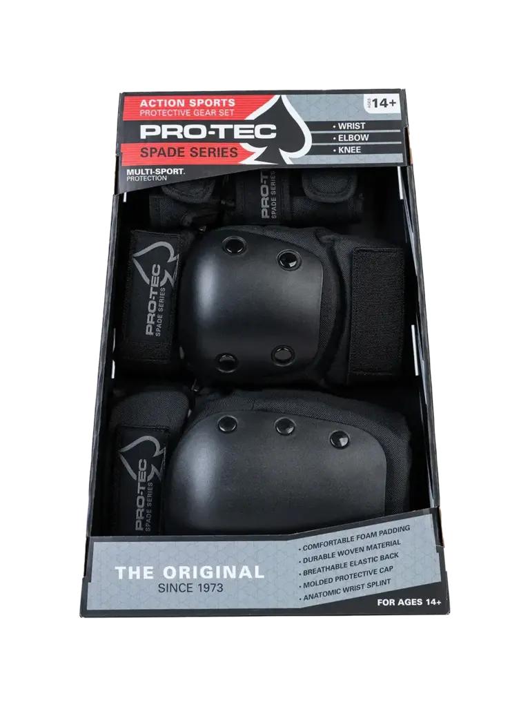 Protec ProTec Spade Series 3-Pack Pad Set Black Sized For Ages 14+