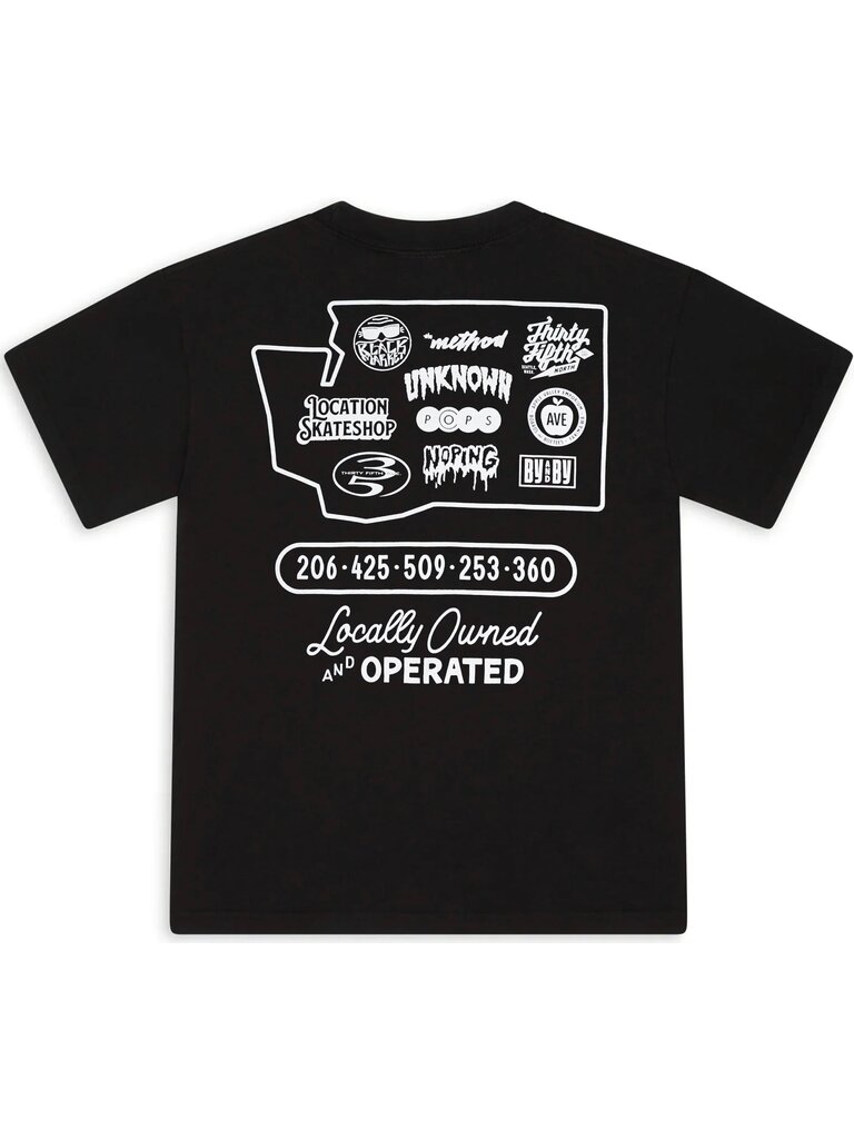 Black Market Skate Shop Day Locally Owned Tee Black