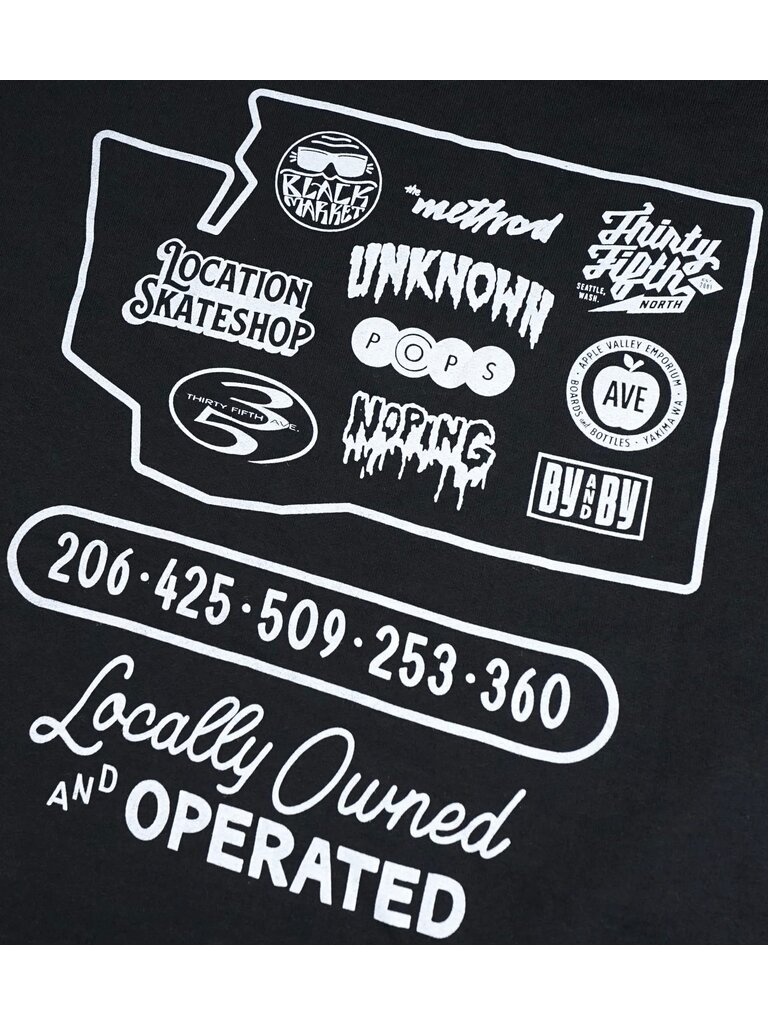 Black Market Skate Shop Day Locally Owned Tee Black