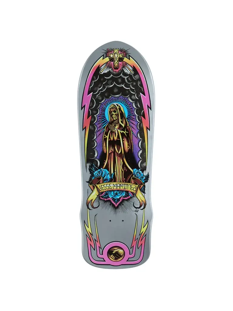 Dogtown Dogtown Jesse Martinez Guadalupe Handshake 1987 Deck 10” x 30.25” - Brilliant Silver Full Dip