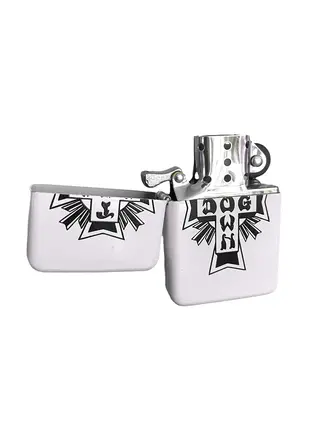 Dogtown Dogtown Cross Logo Flip Top Metal Lighter - White/Black