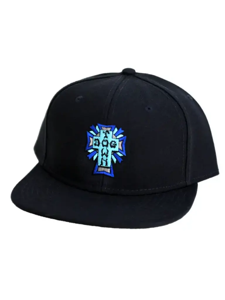Dogtown Dogtown Cross Logo Color Snapback Hat - Black / Blue Cross