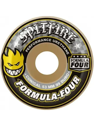 Spitfire Spitfire F4 99 Conical (Yellow Print) 53mm Wheels Spitfire Spitfire F4 99 Conical (Yellow Print) 53mm Wheels