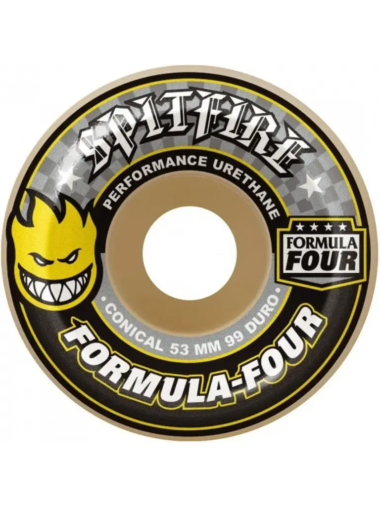 Spitfire Spitfire F4 99 Conical (Yellow Print) 53mm Wheels