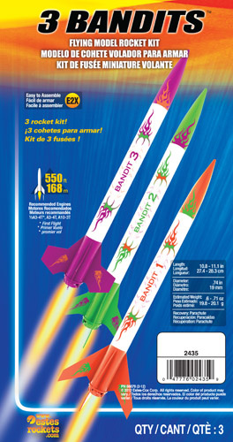 Estes Flying Model Rocket Kit 3 Bandits  2435