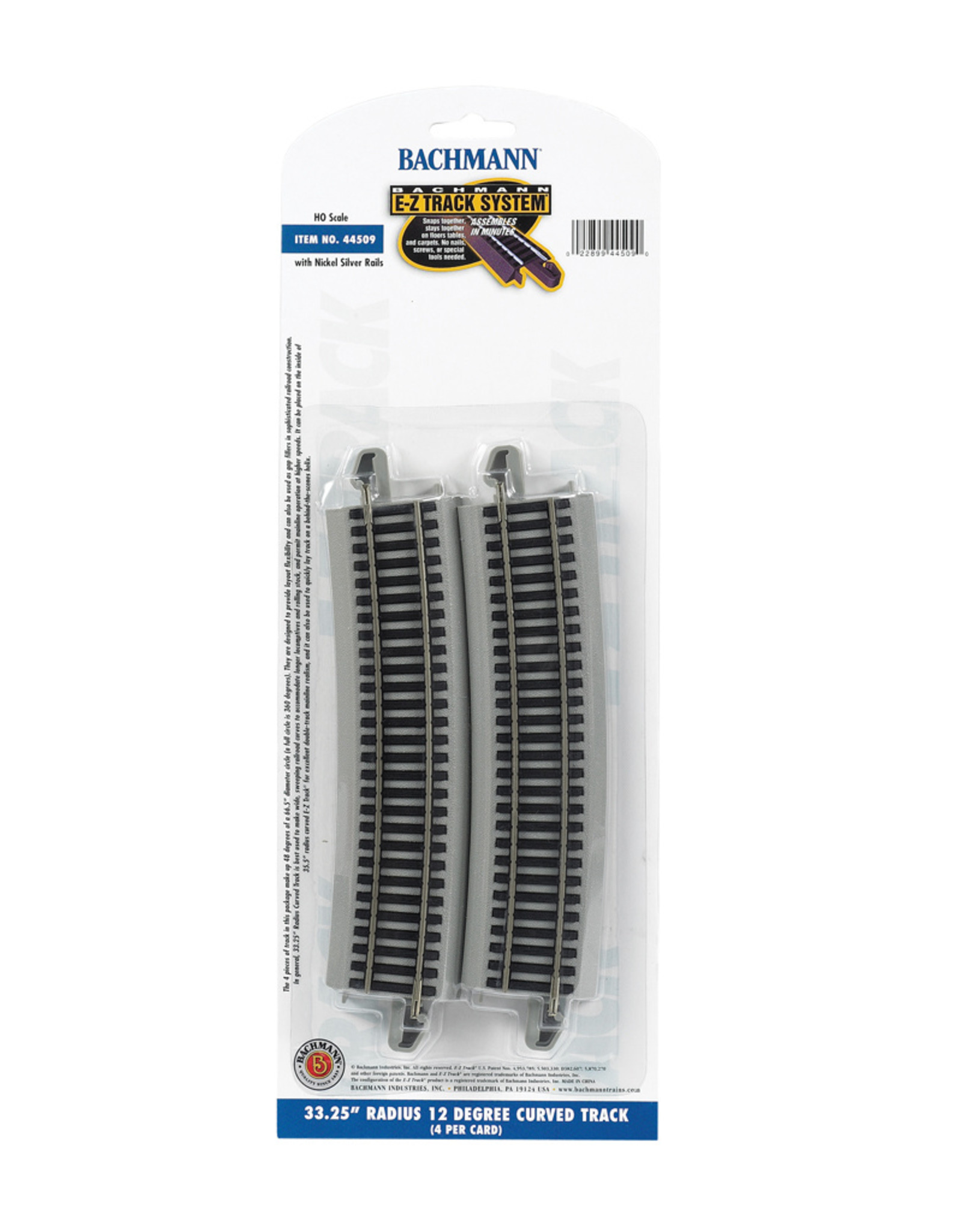 Bachmann EZ-Track HO Scale Curved Track – 33.25 Inch Radius, 18 Degree – 44504