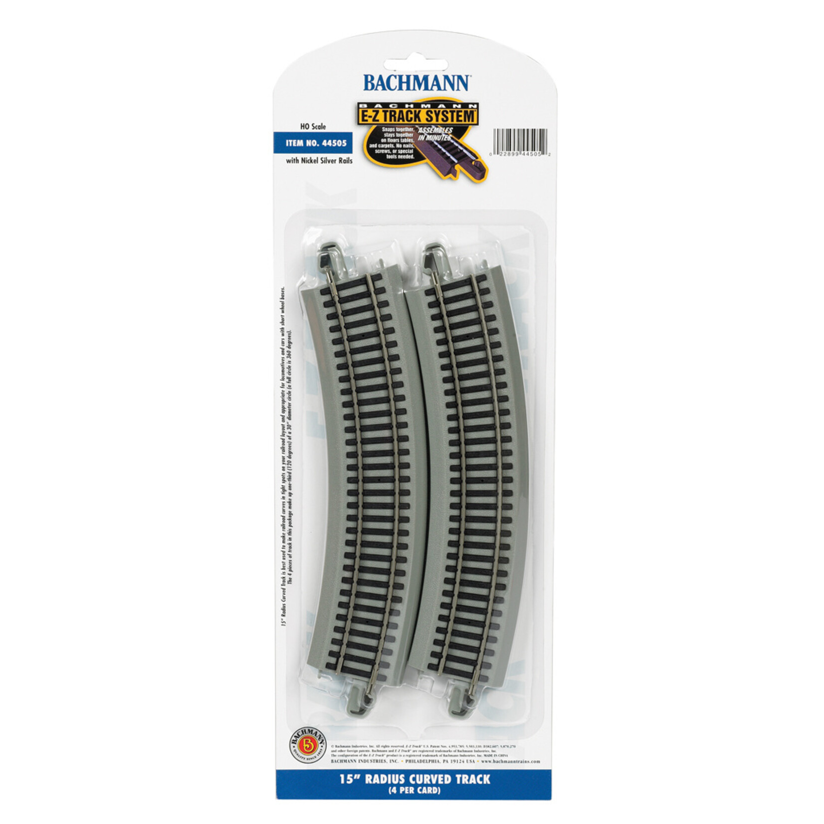 Bachmann 15" Radius Curved HO Scale EZ Track