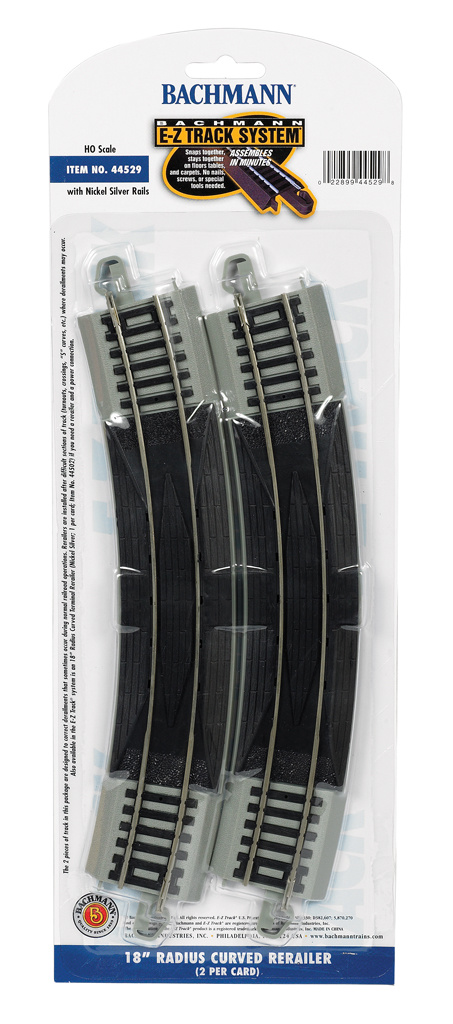 18" Radius Curved Rerailer HO Scale EZ Track