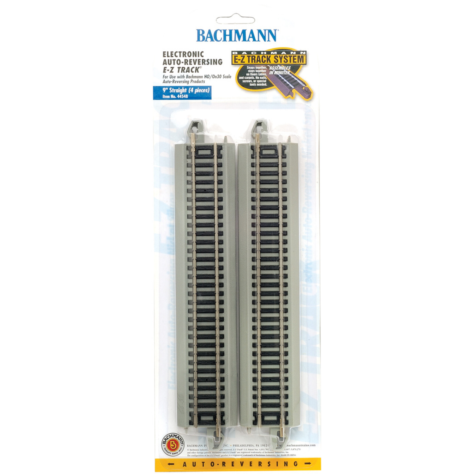 Bachmann 9" Straight Reversing HO Scale EZ Track
