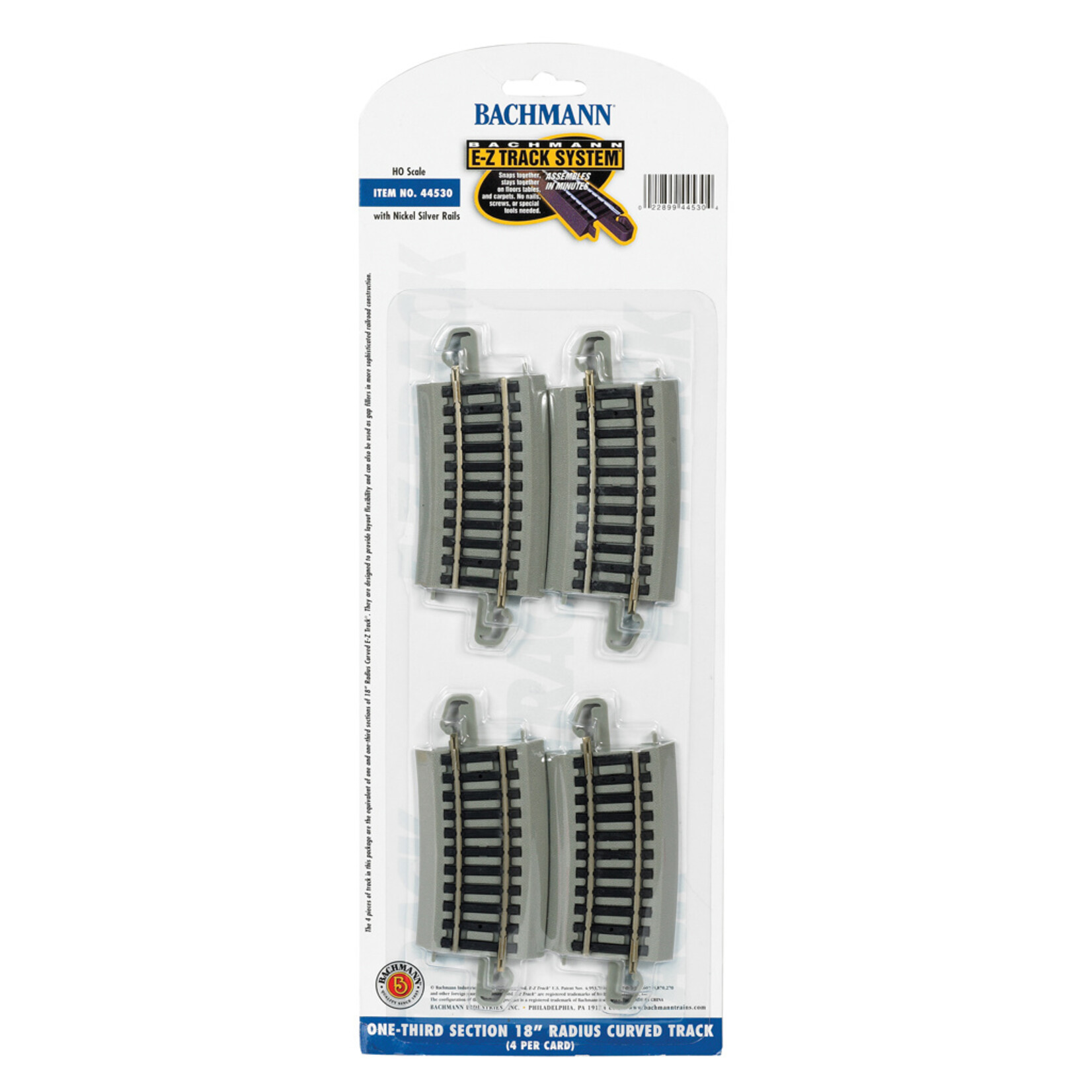 Bachmann One-Third Sections 18" Radius Curved HO Scale EZ Track