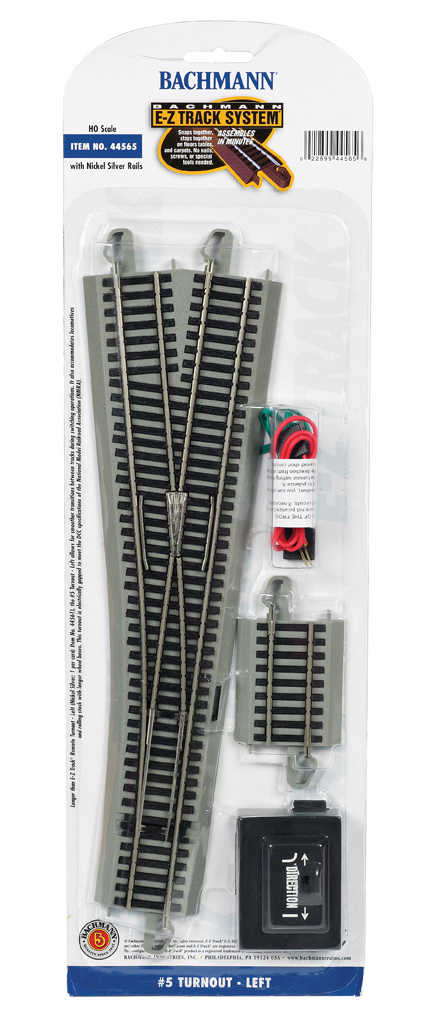 #5 Turnout Left HO Scale EZ Track