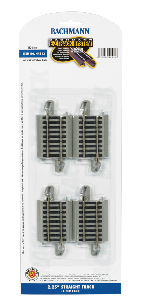 2.25" Straight HO Scale EZ Track